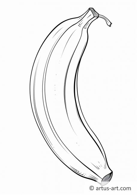 Página para colorear de una cáscara de plátano
